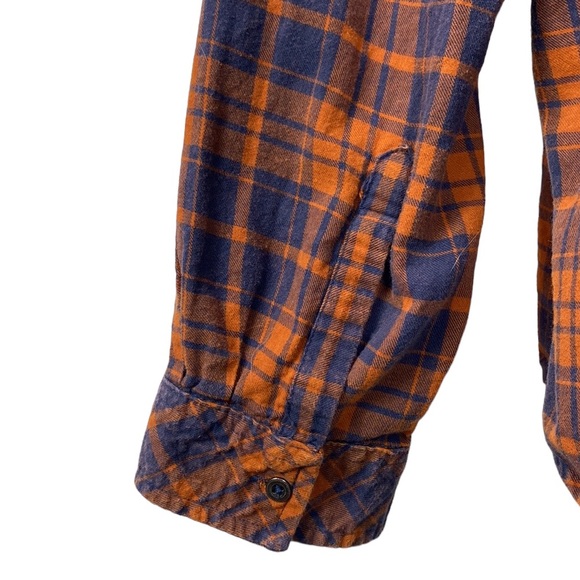 Canyon Guide Outfitters, Orange & Navy Blue Long Sleeve Flannel, Women's XXL - Picture 4 of 9
